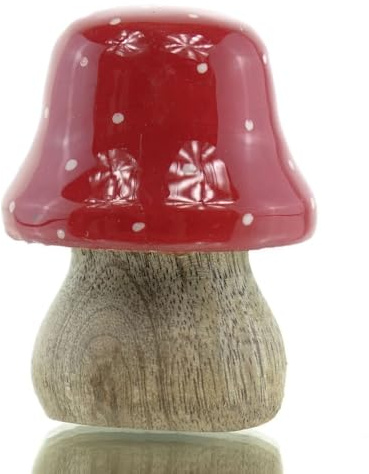 Gasper Weihnachtsdeko Mini-Fliegenpilz Rot & Weiß 5 cm - Holz