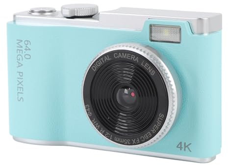 Appareil Photo Numérique, 4K 64MP HD 16x Zoom Numérique USB C Caméra Compacte Webcam Anti-secousse pour la Photographie pour Les Adolescents (32GB)