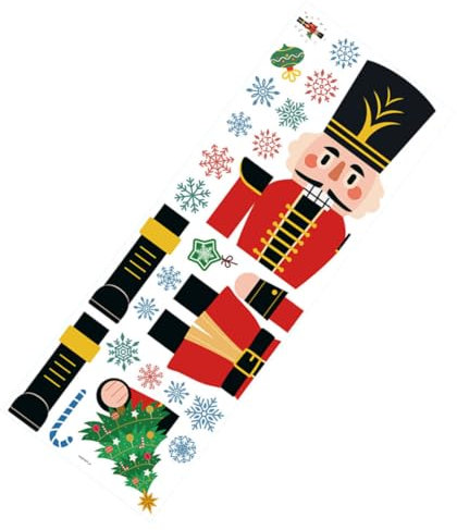 FOYTOKI Red Nutcracker Cling for Christmas PVC Wall Decal Window Sticker Party Decorative