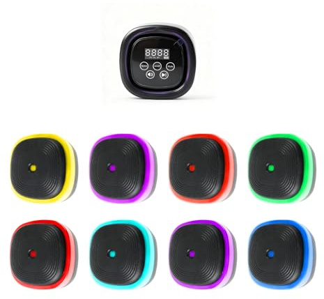 Máquina de Boxeo con Música Split, 8 Objetivos de Entrenamiento de Reacción Inteligente con Luz, Máquina de Fitness de Música de Boxeo con 10 Modos, Unidad Independiente Portátil con Pantalla de