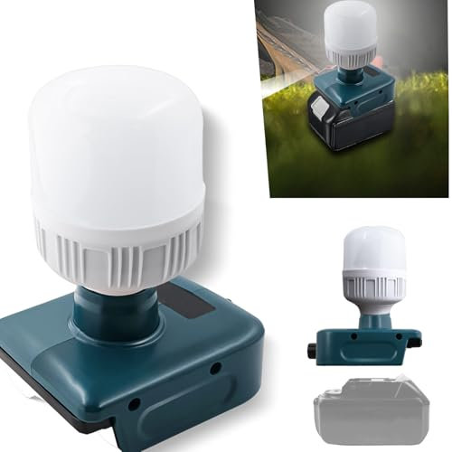 Lampe für makita 18V System Akku(Kein Akku),12W 1300LM LED-Taschenlampe,Tragbare Taschenlampe Baustellenleuchte Spotlight Tool für Bosch, Lampe Flutlicht für Reparaturen/Garagen