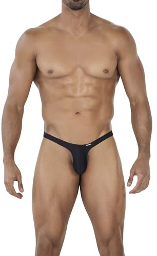 CUT4MEN Dessous Schwarzer Herren Micro String Knapper Männer Slip elastisch Mikrofaser Blickdicht