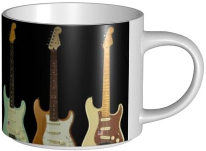 FZGGWYHL Tasse à café en céramique de grande capacité Motif guitare artistique
