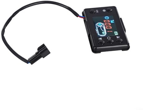 Zilimontt Diesel Heater Controller LCD Switch Parking Heater Monitor, 12V/24V LCD Display Thermostat Monitor Switch + 4-Button Remote Control For Car Truck Diesel Air Heater
