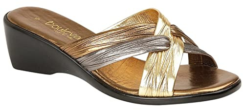 Boulevard KALEIGH Ladies Heeled Slip On Mule Sandals Bronze