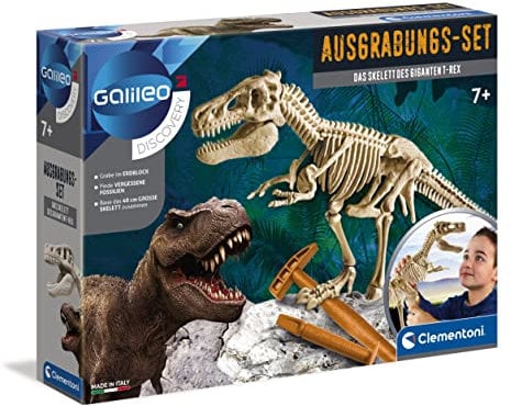 Galileo Discovery – Ausgrabungs-Set Das Skelett des Giganten T-Rex, Spielzeug für Kinder ab 7 Jahren, Ausgraben von Fossilien mit Hammer & Meißel, für kleine Forscher von Clementoni 69491