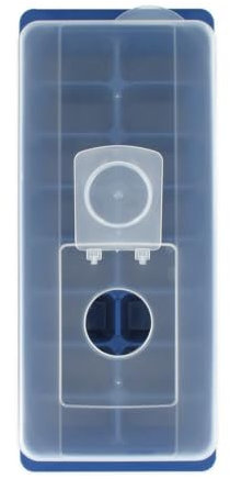 Fackelmann 683270 Bac à glaçons avec Couvercle et opercule, Moule à glaçons, Bleu, Plastique, 26x11cm