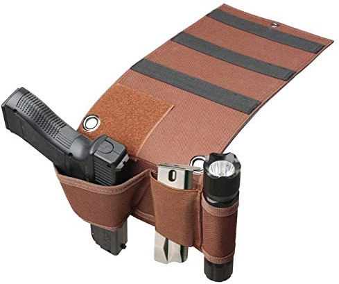 Gexgune Gun Holster Black Mattress Bedside Car Tactical for Beretta 92 G1ock 18 19 26 1911 9mm Holster (Brown)