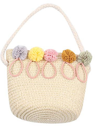 Amorar Mädchen Stroh Handtaschen Crossbody Tasche Umhängetasche Princess Rattan Tasche Korbtasche Schultertasche BöHmen Kleine Sommer Strand Aufbewahrungstasche Brieftasche