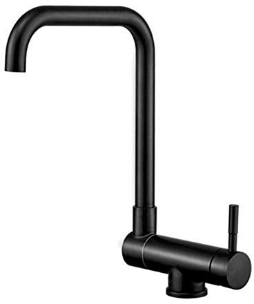 Vorfenster Küchenarmatur schwarz armatur, umklappbar mischbatterie, heiß und kalt 360° drehbar einhebelmischer. Spültischarmatur Edelstahl, Wasserhahn-Schwarz B
