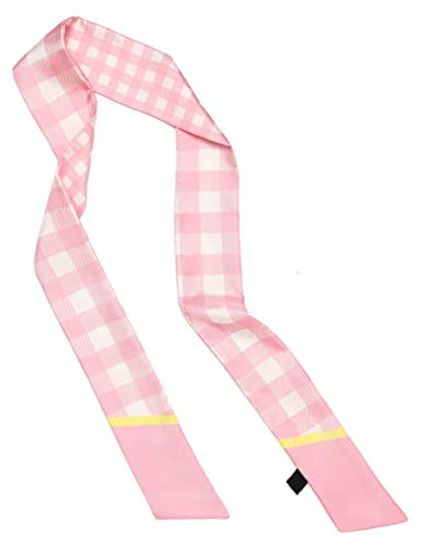 LEPTON 100% Maulbeerseide, 52,1 x 52,1 cm, quadratischer Schal, Rosa kariert, 20.5 *20.5