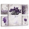Leinwandbild Küche Lavendel auf Holz Essen Esszimmer Wandbild Kunstdruck Wandbilder Bild auf Leinwand Latexdruck UV-Beständig Geruchsfrei SET 5-Teilig Aufhängefertig (PS1809S14, S14 [115 x 70 cm])