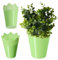 KADAX Spitzen-Blumentopf aus Kunststoff, 9 Farben, Blumentopf mit Spitzenmotiv, Blumentopfschutz für Büro, Topf, Gartenschale, Blumenkübel, Übertopf (⌀ 14,5cm, Hoch, grün)