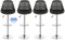 Lot de 4 tabourets de Bar, Tabouret de Bar en Cuir synthétique réglable en Hauteur,tabourets de Bar Cuisine Design SIG,Réglable en Hauteur et Rotative à 360°-Noir-4pc