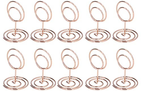 HERCHR 20 Stück Platzkartenhalter, Mini-Tischnummernhalter, Kleiner Tischkartenhalter, Tischbildständer, Fotohalter, Schilderständer, Hochzeitsdekoration(Rosa)