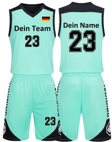 Benutzerdefiniert Basketball Trikot Kinder Herren Set mit Namen Nummer Team Logo 2-Piece Basketball Jersey Shirt & Short