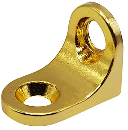 M4TEC Schwerlast Stahlbodenträger zur Befestigung von Kleiderschrankregalen – 22 mm Stützweite 22 x 14 x 16,5 mm – 100er Pack Messing