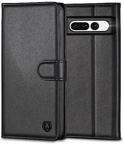 Kuafcase for Google Pixel 7 Pro, Wallet Leather Flip Case with 4 Card Slots Magnetic Closure Kickstand Shockproof Protective Phone Case for Google Pixel 7 Pro - Black
