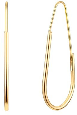 Yokoamii Damen Creolen Metall-Legierung Gelbgold-Optik Modeschmuckohrcreolen