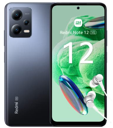 Redmi Note 12 5G - Smartphone de 4+128GB, Pantalla de 6,67 AMOLED FHD+ 120Hz, Qualcomm Snapdragon 4 Gen 1, Triple cámara de 48MP, Carga Turbo de 33W, 5000 mAh, Gris (Versión ES + 3 años de garantía)