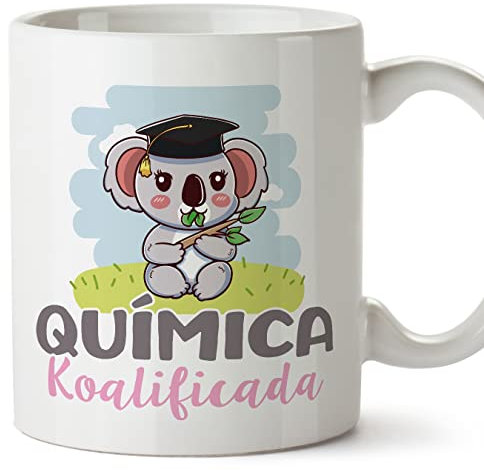 MUGFFINS Tazas para QUÍMICA mujer - En Español - Koalificado/koalificada - 11 oz / 330 ml - Regalo original y divertido