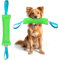 YES4QUALITY Dog Bite Tug Toy - 30x9cm, Green - Durable Pull Toy with 2 Strong Handles - Tough Nylon Bite Pillow for Small to Medium Dogs - Ideal for Tug of War, Fetch, K9, Puppy Training & Play