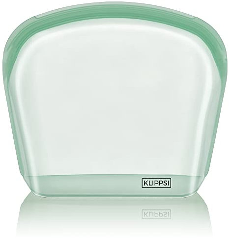 Klippsi® 3,5L Wiederverwendbarer Silikonbeutel Gefrierbeutel Aufbewahrungsbeutel reißfest, hitze-kältebeständig, auslaufsicher, spülmaschinengeeignet (Grün)
