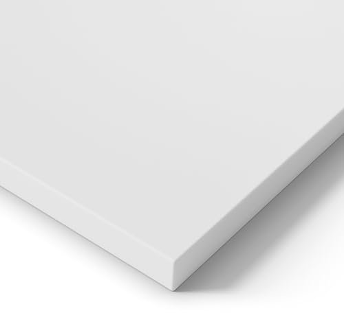 Ergotopia® Tischplatte Weiß 120 cm, robuste Schreibtischplatte ideal für höhenverstellbare Schreibtische - Holzplatte gefertigt in Deutschland - 25 mm Bürotischplatte