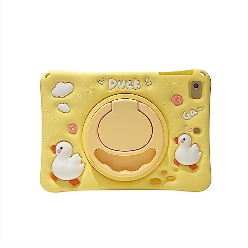 Coque pour iPad Air 3 / iPad Pro 2017 10,5 Pouces, CrazyLemon Kid Teen Boy Girl Housse Silicone Souple Protection Support Tablette Rotatif à 360 ° avec Lanière - Canard Charlatan