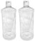 Palmsafe Twin Pack of Clear Transparent 1 Litre Plastic PET Bottles Refillable Reusable with Non Leak Flip Caps for Liquids
