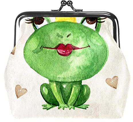 Aquarell niedliche Frosch-Geldbörsen, Geldbörsen, Vintage-Beutel als Geschenk