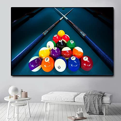 JACBON Nordic Modular Sport Billard Pool Sticks Leinwand Malerei Poster und Drucke Wandkunst Bilder Wohnzimmer Home Decor 80 x 120 cm rahmenlos