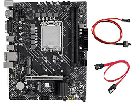 Lanlousy B660 Motherboard+SATA Cable+Switch Cable Kit Accessory LGA1700 12Th/13Th CPU 2XDDR4 RAM Slot HD+DP+VGA PCIE16X SATA3.0 Motherboard