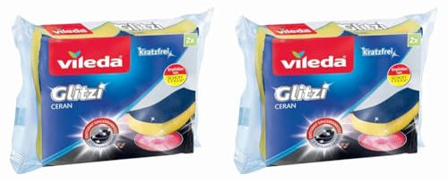Vileda Glitzi Ceran Reinigungsschwamm, (1 x 2 Stück) (Packung mit 2)