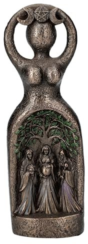 Pacific Giftware Mystische Dreifaltige Göttin Figur, 19 cm - Jungfrau, Mutter, Altes Weib, Bronziert, Kunststein, Wicca Deko Statue