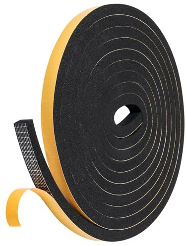 Dichtband Selbstklebend Gummidichtung 12mm x 10mm, NAVK 4m Dichtungsband für Tür Fenster Bad Dusche, Anti Kälte-Wind Lärm und Kollision -Schwarz