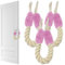 Sternstunde Fermaporta a cricchetto, 3 pezzi, in cotone, per armadi, cassetti, porte e finestre, protezione per le dita per animali domestici e bambini (rosa)