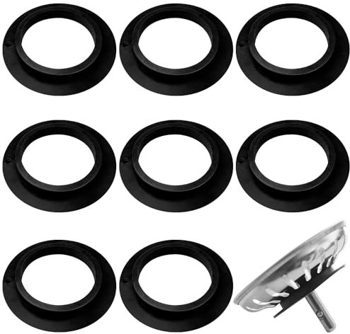8 Piezas Junta de Goma para Cestas de Colador,Goma Fregadero de Cocina,Fregadero Junta de Repuesto Accesorios,Exterior 50 mm, Interior 30 mm