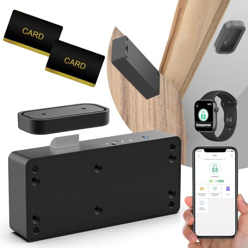 Smart Schubladenschloss, Anweller Elektronisches Schrankschloss Möbelschloss mit APP NFC Schloss Briefkastenschloss, Kindersicherung Schrank für Schrank Schublade Kasten Schließfächer Briefkasten usw.