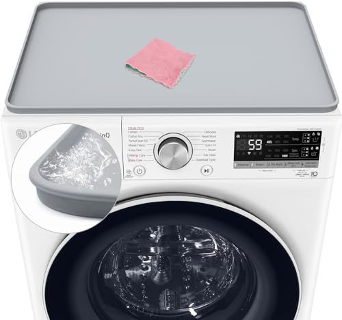 60 * 60 Waschmaschinenbezug Silikon Antirutschmatte Waschmaschinen Trockner, Waschmaschinenauflage Waschküche Küchen Arbeitsplatte Badematte, Gummi Wasserdicht Abdeckung(Grau)