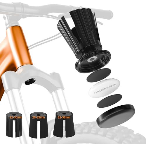 NICEDACK Fahrradhalterung für AirTag, Wasserdicht Fahrrad Halter für Apple Airtag, Versteckt in der Fahrradgabel, Geeignet für Fahrrad-Vordergabelrohre mit einem Innendurchmesser von 22–38 mm
