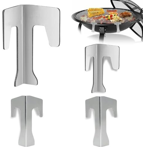 4er Set Feuerplatten Abstandshalter - Universelles Edelstahl-Set für Feuertonnen, Feuerschalen und Kugelgrills. BBQ Disc, Grillplatte Zubehör