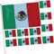CAXUSD 50 Stück Handgehaltene Flaggen Mexikanische Nationalflagge Mexiko Partygeschenke Kleine Mexiko Nationalflagge Nationalflagge Mexiko Schreibtisch Stick Flagge Stick Flaggen