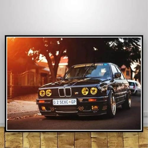 Leinwanddruck Retro-Kollektion, BMW Power M3 E30 Super-Rennwagen, Gemälde, Poster, Wandkunst, Bild, Drucke, Leinwand, Wohnzimmer, Heimdekoration, Geschenk, 21 X 30 cm, Ohne Rahmen