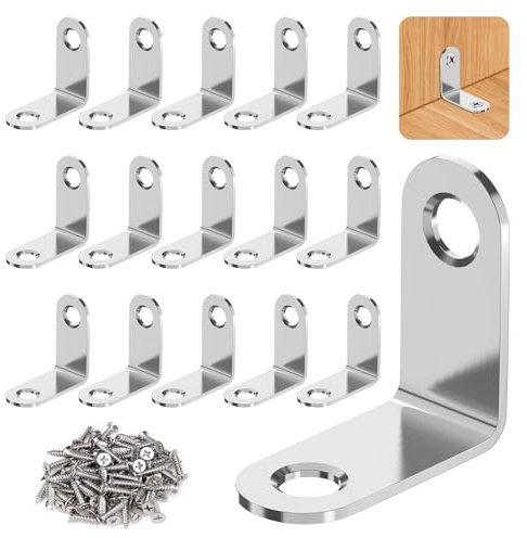 30 Stück Edelstahl Eckverbinder, 90 Grad Metallwinkel 30 x 30 mm, kleine Winkel mit 60 Schrauben für Eckmontage, Möbel, Tisch, Stuhl, Bücherregal, Silber