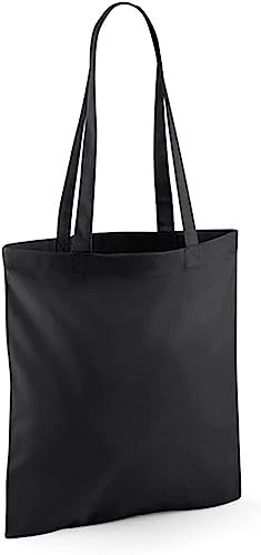 Wonky Line Bolsas de algodón a granel, bolsas de compras de 100% lona de algodón, paquete múltiple, bolsa de tela reutilizable, mango largo extra fuerte, doble costura, ideal para imprimir (1, Negro)