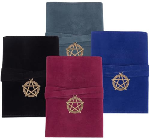 CREATCABIN 4 Pièces Ensemble Sacs Cartes Tarot Velours,Support Rangement pour Tarot,Pochettes Tissu pour Tarot,Porte-Cartes Pendentifs Arbre de Vie pour Cartes Tarot,Cartes Jouer Oracle Deck,Noir Bleu