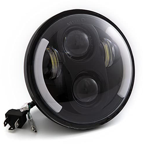 APEBAZY Motorradscheinwerfer Motorrad LED Scheinwerfer Motorradscheinwerfer Rund Wasserdicht Scheinwerfer (SYCD207-5.75)