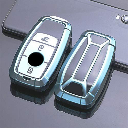 JAFYLO Weiche TPU-Autoschlüsselabdeckung for Mercedes-Benz AES-Klasse AMG 2019 2020 3 Tasten for Smart, Schlüsselanhänger-Fernschutzhülle im Carbon-Stil Schlüsselanhängerhülle(Green)