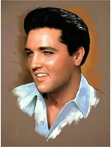 TNXEV Elvis-Diamantmalerei-Portrait, 5D-Diamantmosaik, quadratisch/rund, 30 x 40 cm